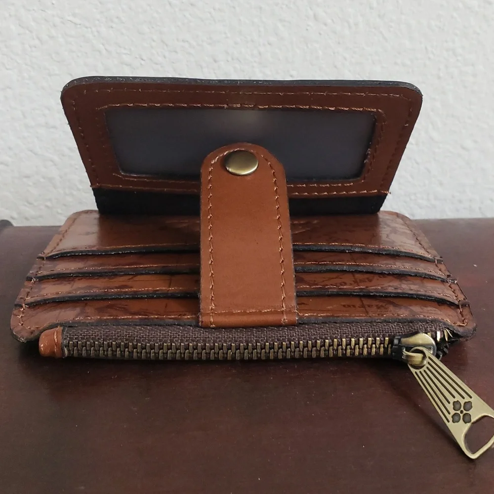 EUC Patricia Nash Cassis RFID  Leather ID card wallet English Garden Floral Map - Picture 4 of 8